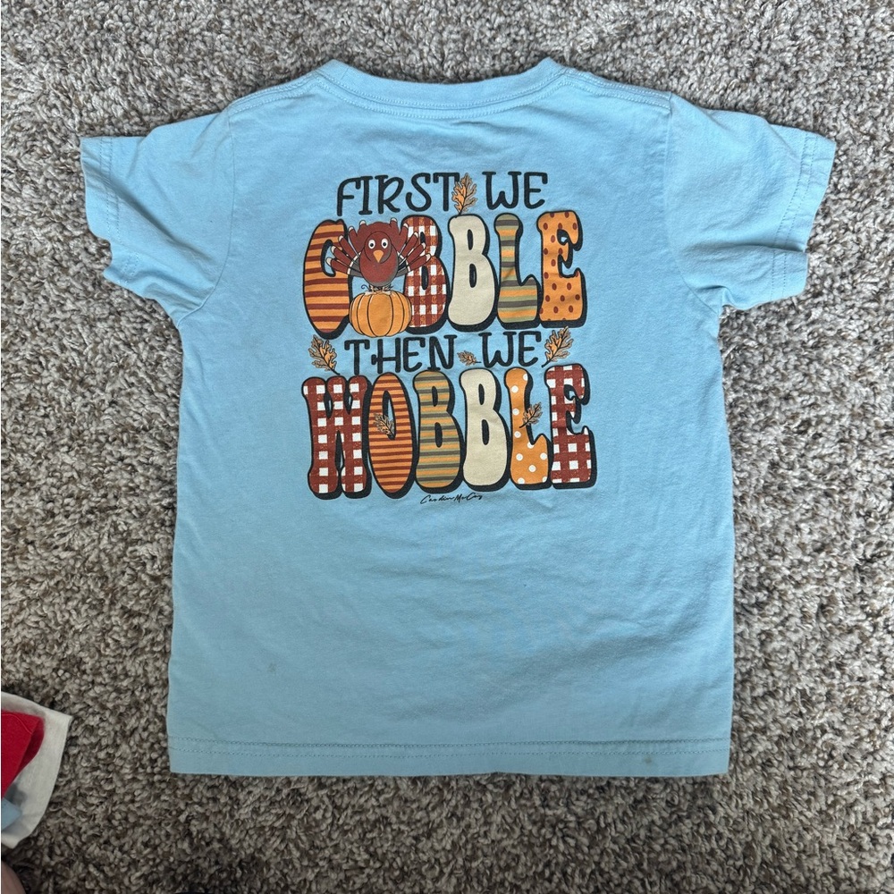 Light Blue Kids Thanksgiving Graphic Tee